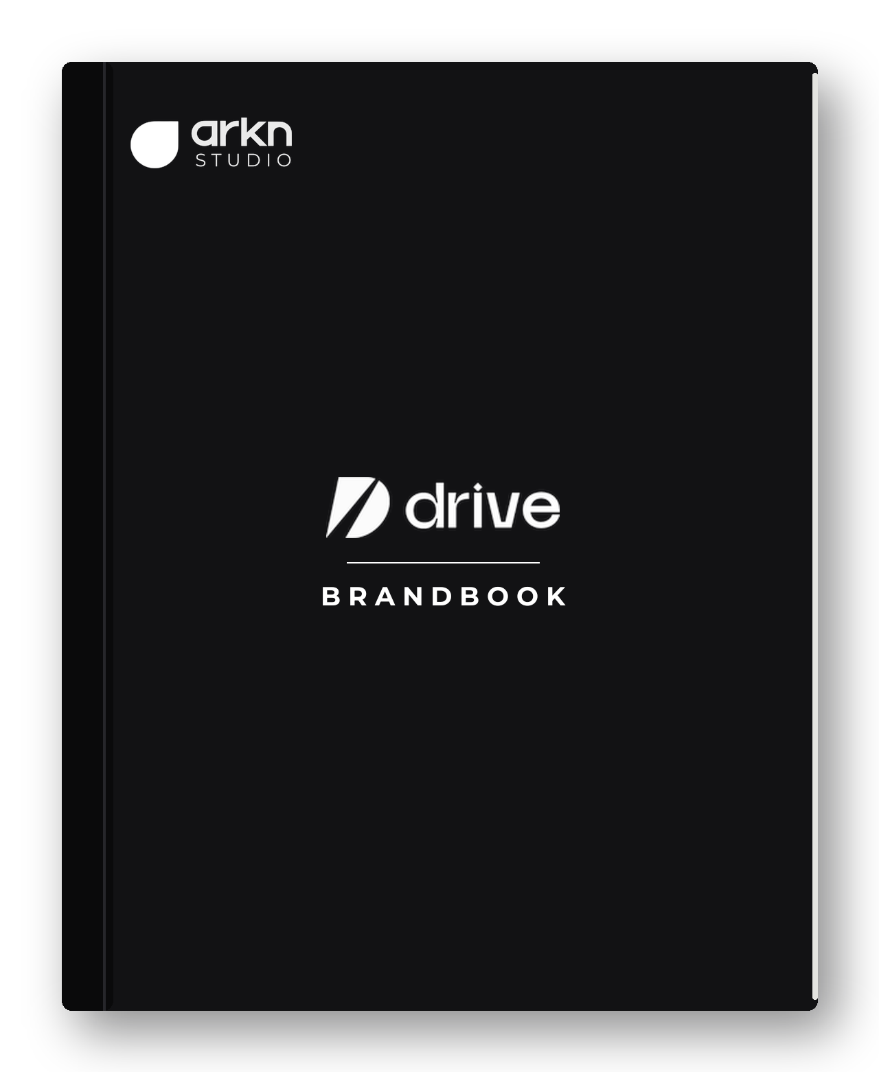 Le brandbook livré par Arkn Studio, ici celui de Drive
