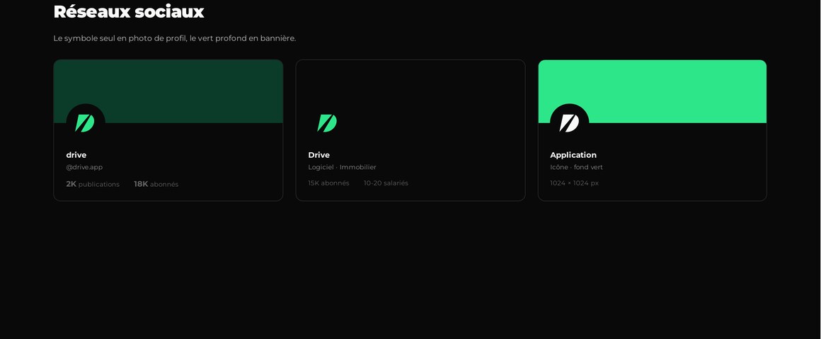 Les gabarits réseaux — exemple tiré du brandbook Arkn Studio