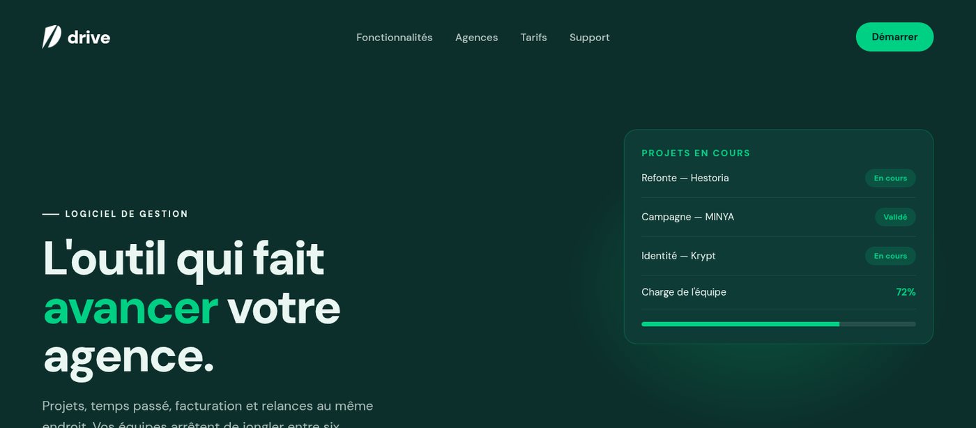 Drive — sites internet par Arkn Studio
