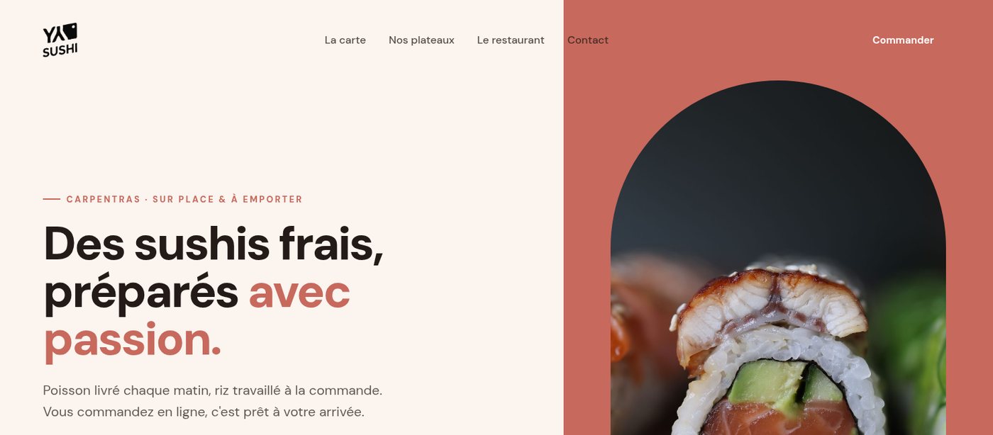 YA Sushi — sites internet par Arkn Studio